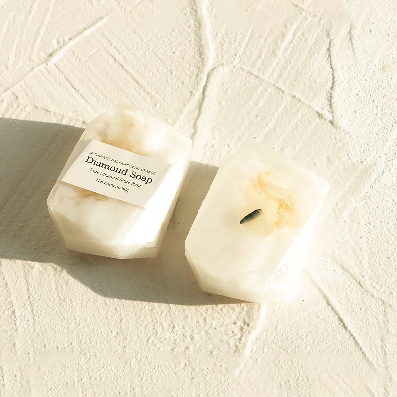 essential oil soap with crystal stone