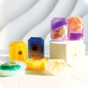 Essential Oil Soap Bar with A Crystal Stone 4 Pack
