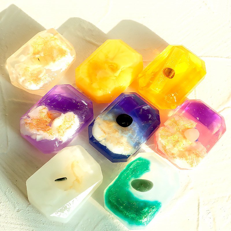essential oil soap with a crystal stone