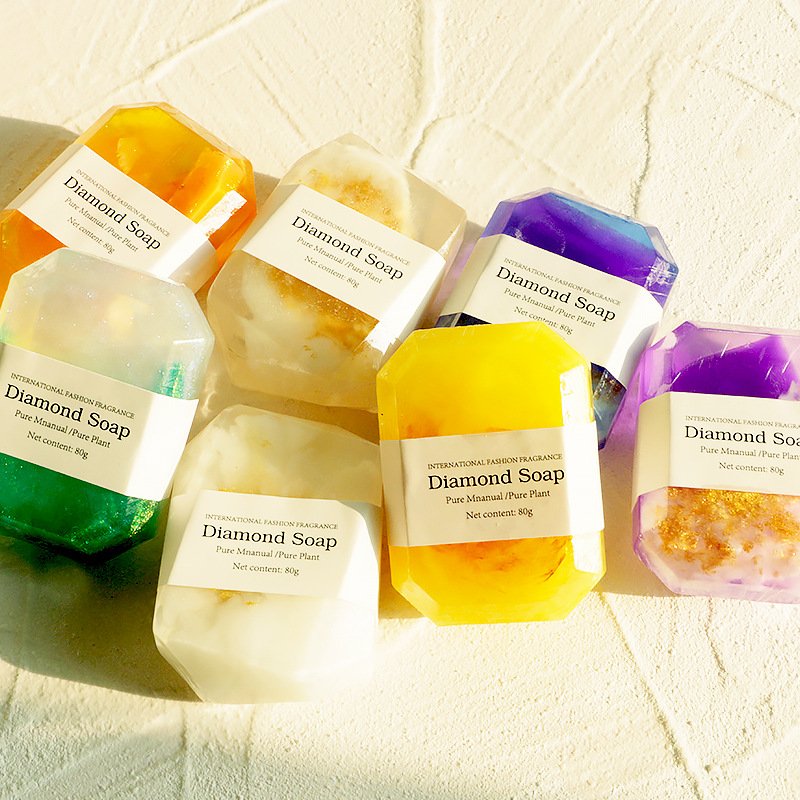 essential oil soap with crystal stone