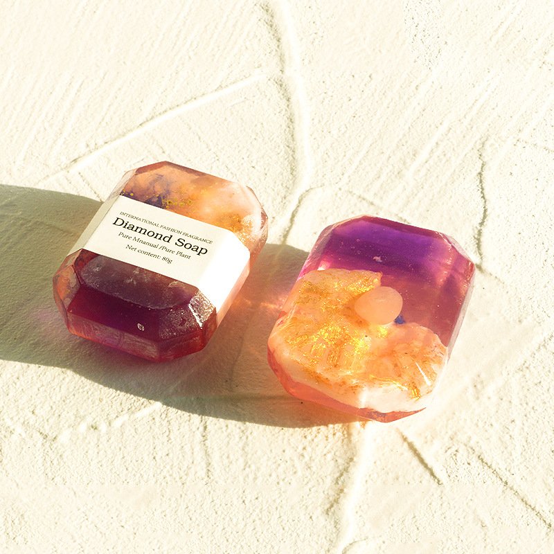 essential oil soap with crystal stone