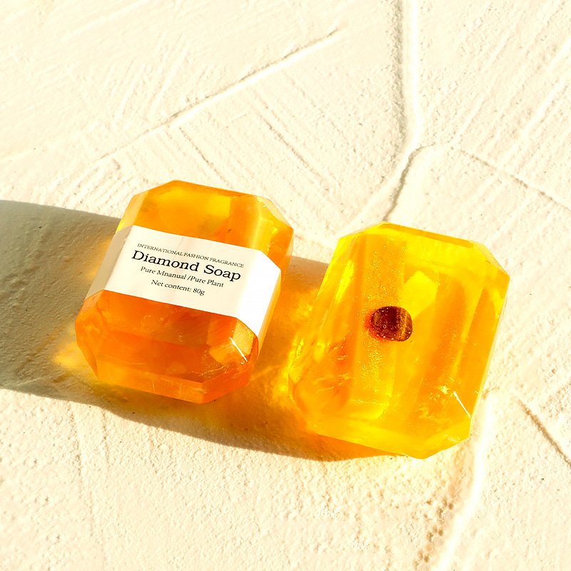 essential oil soap with crystal stone
